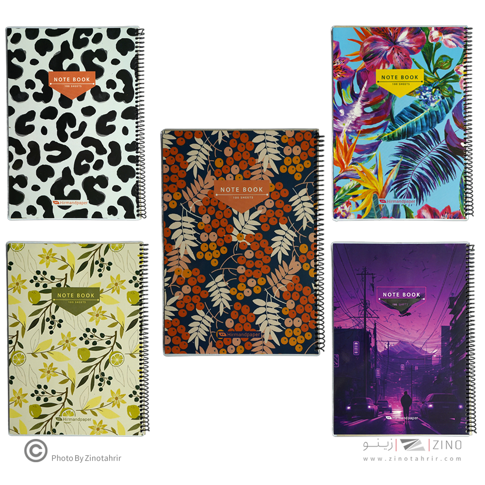 دفتر100برگ رحلی سیمی مجلد(طلقی)هیرمندپیپر